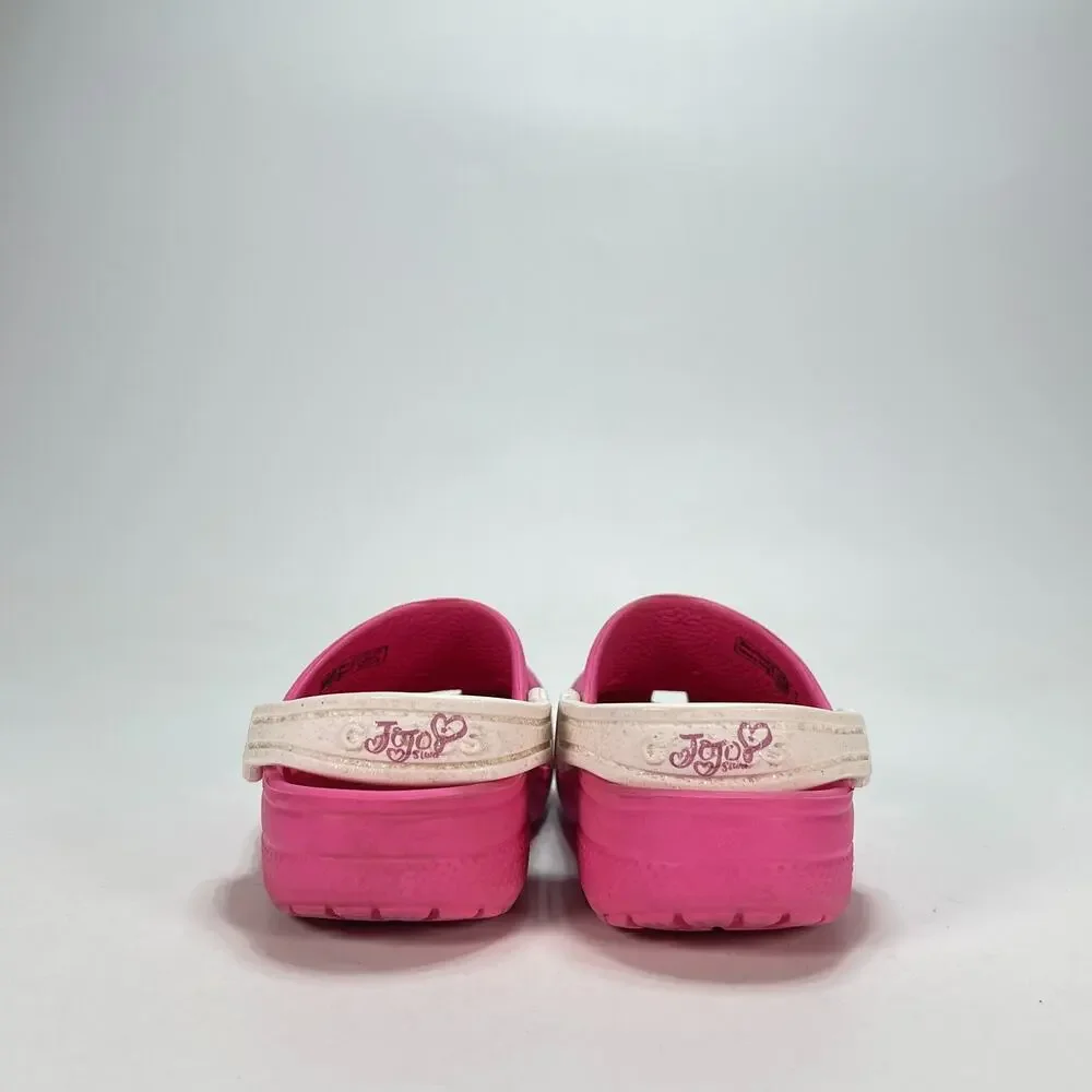 Crocs Fun Lab JoJo Siwa Clogs Pink White Comfortable Slip On Shoes Kids Size 11